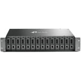 TP-Link TL-MC1400 V3 telaio dell'apparecchiatura di rete 2U, Housing grigio, 100-240V, 50/60 Hz, 9.5 V, 0 - 40 °C, -40 - 70 °C, 10 - 90%, Vendita al dettaglio