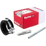 fischer Set di fascette per tubi FGRS 15-19, con tasselli, Fascetta stringitubo 