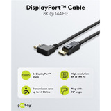 goobay Cavo DisplayPort con connettore a 90° > connettore DisplayPort, 8K / 144Hz Nero