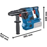 Bosch GBH 18V-28 CF PROFESSIONAL SDS-plus, Trapano a percussione blu/Nero, SDS-plus, Nero, Blu, Rosso, Motore senza spazzole, 2,8 cm, 3,3 J, 4220 bpm