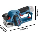 Bosch GHO 12V-20 Professional Nero, Blu, Rosso 14500 Giri/min, Aereo elettrico blu/Nero, Nero, Blu, Rosso, 14500 Giri/min, 5,6 cm, 1,7 cm, 2,5 m/s², Batteria