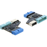 DeLOCK Connettore femmina a 20 pin interno su connettore maschio a 20 pin e presa Type-E Key A, Adattatore 
