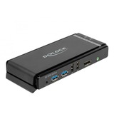 DeLOCK Switch KVM DisplayPort 1.4, 8K 60Hz, USB 3.2 Gen 1, Audio grigio/Nero