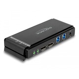 DeLOCK Switch KVM DisplayPort 1.4, 8K 60Hz, USB 3.2 Gen 1, Audio grigio/Nero