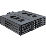 DeLOCK Telaio rimovibile 5,25″ per 8 x 2,5″ HDD / SSD SATA o SAS con serratura, Telaio di montaggio 