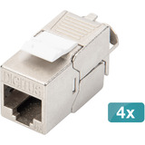 Digitus Modulo Keystone CAT 6A schermato senza attrezzi 4 pz, Modulo di Keystone 