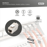 Digitus Modulo Keystone CAT 6A schermato senza attrezzi 4 pz, Modulo di Keystone 
