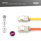 Digitus Modulo Keystone CAT 6A schermato senza attrezzi 4 pz, Modulo di Keystone 
