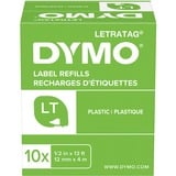 Dymo LetraTag etichette originali in plastica | rotolo da 12 mm x 4 m | stampa nera su bianco | LT etichette autoadesive per etichettatrice LetraTag | 1 pezzo, Nastro di scrittura Poliestere, Belgio, 4 m, 1 pz, 22 mm, 96 mm