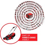 EINHELL GE-CM 18/30 Li (1x3,0Ah) Tagliaerba a spinta Batteria Nero, Rosso rosso/Nero, 0Ah), Tagliaerba a spinta, 150 m², 30 cm, 3 cm, 7 cm, Lame a cilindro