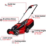 EINHELL GE-CM 18/30 Li (1x3,0Ah) Tagliaerba a spinta Batteria Nero, Rosso rosso/Nero, 0Ah), Tagliaerba a spinta, 150 m², 30 cm, 3 cm, 7 cm, Lame a cilindro