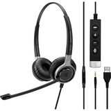 EPOS | Sennheiser | SENNHEISER IMPACT SC 665 USB Auricolare Cablato A Padiglione Musica e Chiamate USB tipo A Nero, Argento Nero, Cablato, Musica e Chiamate, 50 - 18000 Hz, 95 g, Auricolare, Nero, Argento