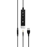 EPOS | Sennheiser | SENNHEISER IMPACT SC 665 USB Auricolare Cablato A Padiglione Musica e Chiamate USB tipo A Nero, Argento Nero, Cablato, Musica e Chiamate, 50 - 18000 Hz, 95 g, Auricolare, Nero, Argento