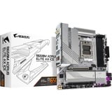 GIGABYTE B650M AORUS ELITE AX ICE Scheda madre - AMD Ryzen serie 9000, VRM a 12+2+2 fasi, fino a 8000 MHz DDR5 (OC), 1xPCIe 5.0 + 1xPCIe 4.0 M.2, LAN 2,5 GbE, WIFI 6E, USB 3.2 Gen 2x2 argento, VRM a 12+2+2 fasi, fino a 8000 MHz DDR5 (OC), 1xPCIe 5.0 + 1xPCIe 4.0 M.2, LAN 2,5 GbE, WIFI 6E, USB 3.2 Gen 2x2, AMD, Socket AM5, AMD Ryzen 7000 Series, AMD Ryzen 8000 Series, AMD Ryzen 9000 Series, Socket AM5, DDR5-SDRAM, 256 GB