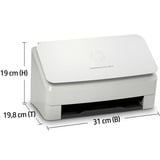 HP Scanjet Enterprise Flow 5000 s5 Scanner a foglio 600 x 600 DPI A4 Bianco, Input scanner grigio, 216 x 3100 mm, 600 x 600 DPI, Scanner a foglio, Bianco, CMOS CIS, 7500 pagine