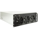 Inter-Tech 4F28 Supporto Nero, Argento Nero, Supporto, Nero, Argento, ATX, EATX, Mini-ITX, uATX, Acciaio, 4U, 15,5 cm