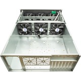 Inter-Tech 4F28 Supporto Nero, Argento, Server case Nero, Supporto, Nero, Argento, ATX, EATX, Mini-ITX, uATX, Acciaio, 4U, 15,5 cm