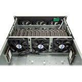 Inter-Tech 4F28 Supporto Nero, Argento, Server case Nero, Supporto, Nero, Argento, ATX, EATX, Mini-ITX, uATX, Acciaio, 4U, 15,5 cm