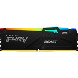 Kingston FURY FURY Beast RGB memoria 16 GB 1 x 16 GB DDR5 5600 MHz Nero, 16 GB, 1 x 16 GB, DDR5, 5600 MHz, 288-pin DIMM