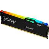 Kingston FURY FURY Beast RGB memoria 16 GB 1 x 16 GB DDR5 5600 MHz Nero, 16 GB, 1 x 16 GB, DDR5, 5600 MHz, 288-pin DIMM