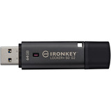 Kingston IronKey Locker+ 50 G2 64 GB, Chiavetta USB antracite, FIPS 197, AES-256, 64 GB, USB tipo A, 3.2 Gen 1 (3.1 Gen 1), 145 MB/s, Cuffia, Nero