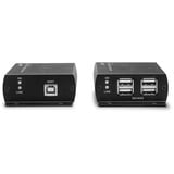 Lindy 42710 estensore KVM Trasmettitore e ricevitore, Estensione USB Nero, Trasmettitore e ricevitore, Cablato, 140 m, Cat5e, Cat6, Nero, Alluminio