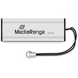 MediaRange MR919 unità flash USB 256 GB USB tipo A 3.2 Gen 1 (3.1 Gen 1) Nero, Argento argento/Nero, 256 GB, USB tipo A, 3.2 Gen 1 (3.1 Gen 1), 100 MB/s, Lamina di scorrimento, Nero, Argento