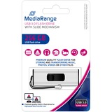 MediaRange MR919 unità flash USB 256 GB USB tipo A 3.2 Gen 1 (3.1 Gen 1) Nero, Argento argento/Nero, 256 GB, USB tipo A, 3.2 Gen 1 (3.1 Gen 1), 100 MB/s, Lamina di scorrimento, Nero, Argento