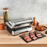 Tefal OptiGrill 2in1 GC773D10 Griglia di contatto, Come contattare con grill accaio, Acciaio inox, Metallo, Rettangolare, Pulsanti, Manopola, Piastra, 600 cm²