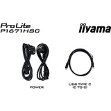 iiyama ProLite P1671HSC-B1 Monitor PC 39,6 cm (15.6") 1920 x 1080 Pixel Full HD LED Nero, Monitor LED Nero (opaco), 39,6 cm (15.6"), 1920 x 1080 Pixel, Full HD, LED, 3 ms, Nero