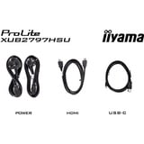 iiyama ProLite XUB2797HSU-B2 Monitor PC 68,6 cm (27") 1920 x 1080 Pixel Full HD LED Nero, Monitor LED Nero (opaco), 68,6 cm (27"), 1920 x 1080 Pixel, Full HD, LED, 1 ms, Nero