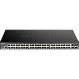 D-Link DGS-1250-52X Gestito L3 Gigabit Ethernet (10/100/1000) Nero, Interruttore Gestito, L3, Gigabit Ethernet (10/100/1000), Montaggio rack