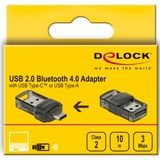 DeLOCK USB 2.0 Bluetooth 4.0 Adapter 2 in 1 USB Type-C™ or Type-A 3 Mbit/s Wireless, USB, Bluetooth, 3 Mbit/s, Trasparente