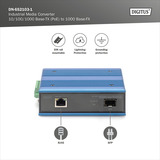 Digitus Convertitore di media industriale 10/100/1000 Base-TX a 1000 Base-FX, Media Converter 