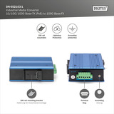 Digitus Convertitore di media industriale 10/100/1000 Base-TX a 1000 Base-FX, Media Converter 