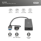 Digitus Hub USB 3.0 4 porte linea sottile Nero