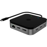 ICY BOX IB-DK408-C41 Cablato USB4 Antracite, Docking station antracite, Cablato, USB4, 60 W, 3,5 mm, 10,100,1000 Mbit/s, Antracite