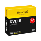 Intenso DVD-R 4.7GB, 16x 4,7 GB 10 pz, Supporti vergini DVD 16x, DVD-R, 120 mm, Custodia per CD, 10 pz, 4,7 GB