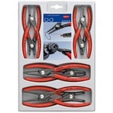 KNIPEX Set di pinze per anelli di sicurezza di precisione 00 20 04 SB, Set pinze rosso