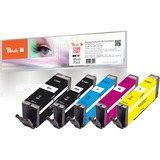 Peach PI100-356 cartuccia d'inchiostro 5 pz Compatibile Resa standard Nero, Ciano, Magenta, Giallo Resa standard, 5 pz, Confezione multipla