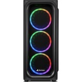 Sharkoon TK5M RGB ATX Desktop Nero Nero, Desktop, PC, Nero, ATX, micro ATX, Mini-ITX, Metallo, Plastica, Vetro temperato, Multi