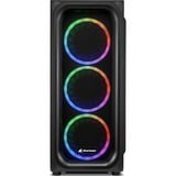 Sharkoon TK5M RGB ATX Desktop Nero, Chassis Tower Nero, Desktop, PC, Nero, ATX, micro ATX, Mini-ITX, Metallo, Plastica, Vetro temperato, Multi