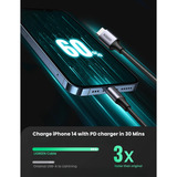 UGREEN 60759 cavo per cellulare Nero, Argento 1 m USB C Lightning 1 m, USB C, Lightning, Nero, Argento, Maschio, Maschio