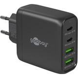 goobay Caricatore rapido multiporto USB-C, PD, GaN, 68 Watt, Caricabatterie Nero