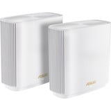 ASUS ZenWiFi AX (XT9) AX7800 2er Set Weiß Banda tripla (2.4 GHz/5 GHz/5 GHz) Wi-Fi 6 (802.11ax) Bianco 4 Interno, Router di rete bianco, Bianco, Interno, Sistema Mesh, Potenza, 264,77 m², Banda tripla (2.4 GHz/5 GHz/5 GHz)