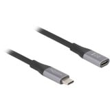 DeLOCK Cavo di prolunga USB4 Gen 3x2 40 Gbps, connettore USB-C > presa USB-C Nero/grigio
