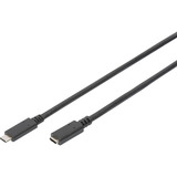 Digitus Cavo di prolunga USB 2.0, connettore USB-C > presa USB-C Nero