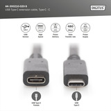 Digitus Cavo di prolunga USB 2.0, connettore USB-C > presa USB-C Nero