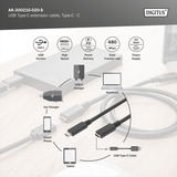 Digitus Cavo di prolunga USB 2.0, connettore USB-C > presa USB-C Nero