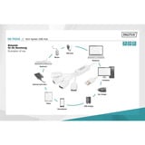 Digitus Hub USB Slim Spider, connettore USB-A 2.0 > 4x porta USB-A bianco